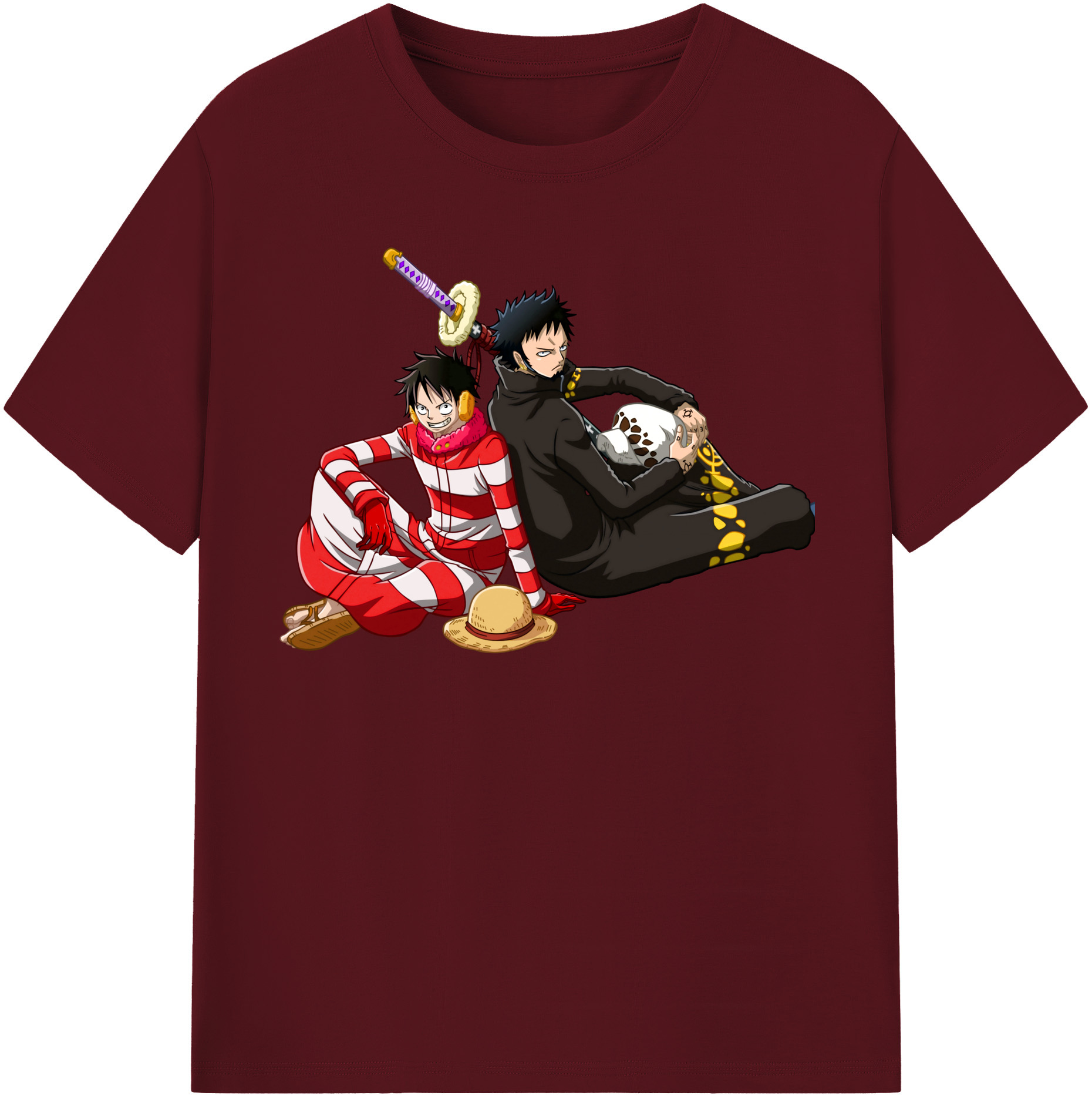 ワンピース モンキー・D・ルフィ ONE PIECE Monkey D. Luffy 綿100％半袖Tシャツ（フロントプリント）